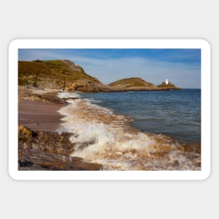 Mumbles Lighthouse, Bracelet Bay, Wales Sticker